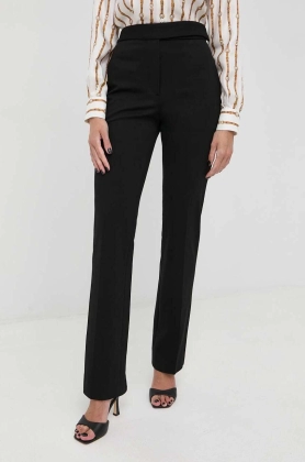 Victoria Beckham pantaloni femei, culoarea negru, drept, high waist