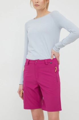 Viking pantaloni scurti outdoor Sumatra femei, culoarea roz, neted, high waist