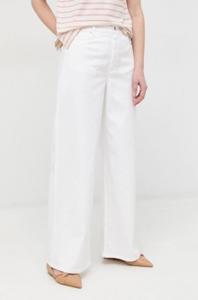 Weekend Max Mara jeansi femei, culoarea alb, high waist