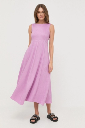 Weekend Max Mara rochie din in culoarea violet, midi, evazati