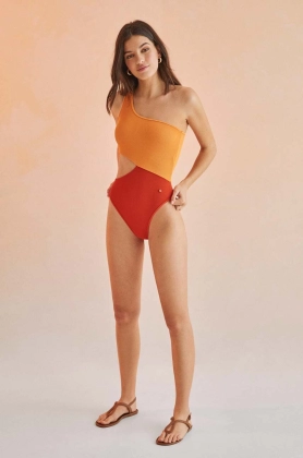 women\'secret costum de baie dintr-o bucata JAMAICA culoarea portocaliu, cupa moale, 5525788