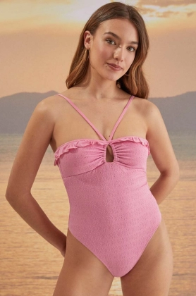 women\'secret costum de baie dintr-o bucata VERBENA culoarea roz, cupa moale, 5525820