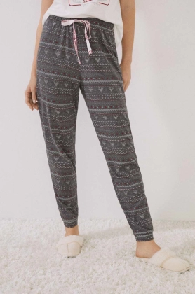 women\'secret pantaloni de pijama Mix & Match Nordic Xmas femei, culoarea gri