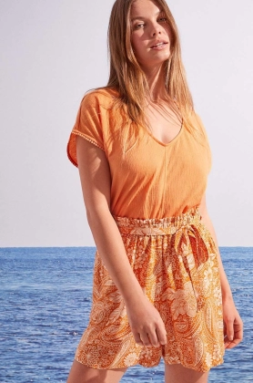 women\'secret pantaloni scurti de pijama Capri femei, culoarea maro