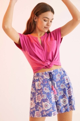 women\'secret pantaloni scurti de pijama Mix & Match femei, culoarea violet, 3705401