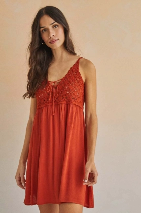 women\'secret rochie JAMAICA culoarea portocaliu, mini, oversize, 5545117