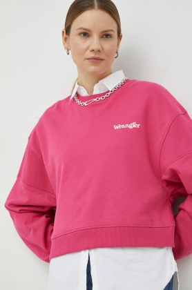 Wrangler bluza femei, culoarea roz, cu imprimeu