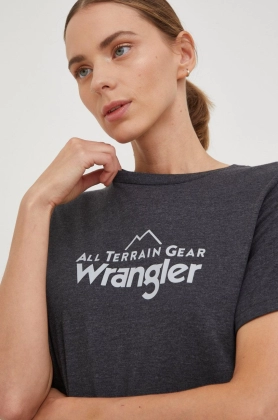 Wrangler tricou Atg femei, culoarea gri