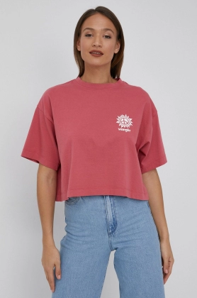 Wrangler tricou din bumbac culoarea roz