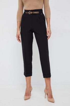 XT Studio pantaloni femei, culoarea negru, drept, high waist