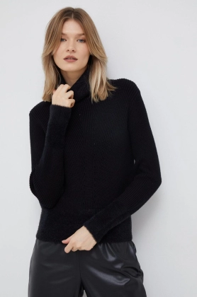 XT Studio pulover femei, culoarea negru, cu guler
