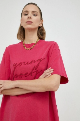 Young Poets Society tricou din bumbac Signature Pria 224 culoarea roz